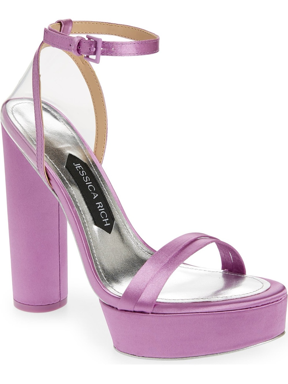 NWB! Jessica Rich - Love Purple Satin Platform Heels with Ankle Strap - Size 9